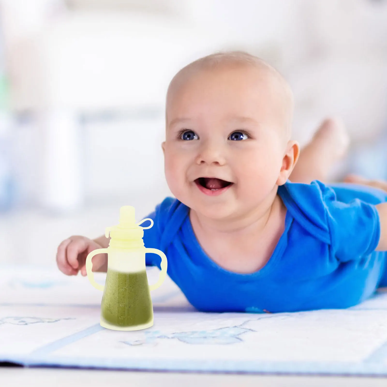

Silicone Baby Food Pouches Refillable Squeeze No Spill Yogurt Pouch Reusable Containers For Baby Puree Smoothies Breast