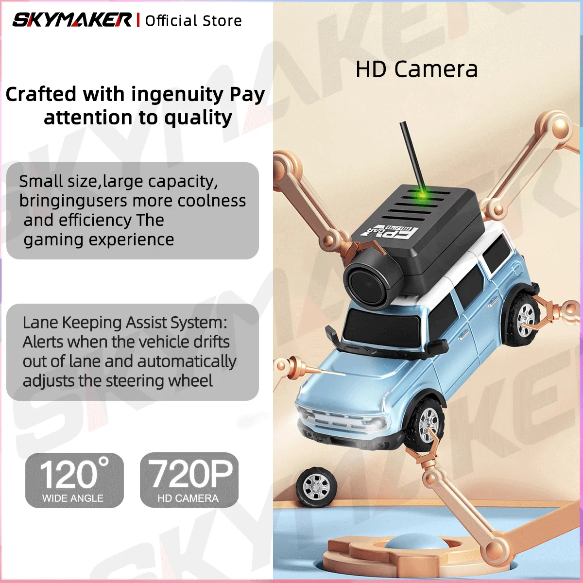 WltoysミニFPVアプリ制御車 1/64ミニリモコンカメラカー 2.4GHz LEDアンビエントライト付きミニRCカー 男の子向けギフト