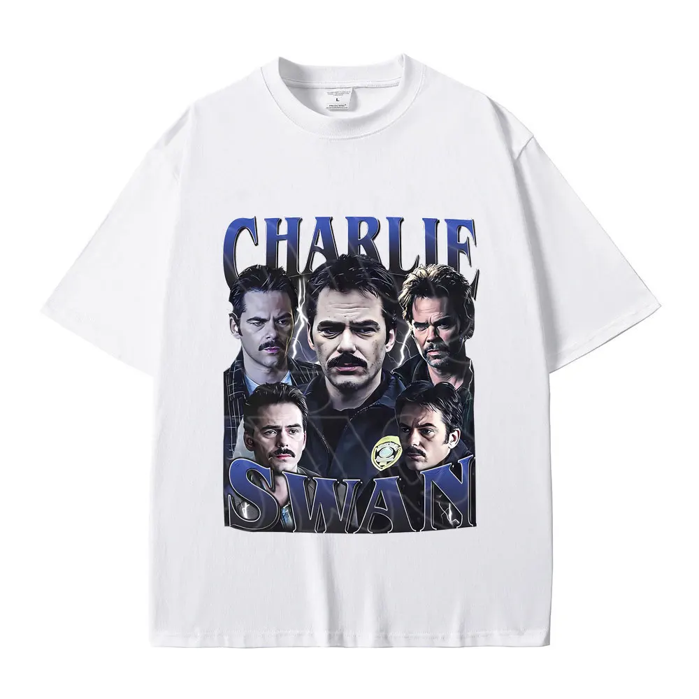 Famous Movie Twilight Charlie Swan Graphic T Shirt Man Oversized Tshirt Men Women Classic Vintage Casual T-shirts Y2k Streetwear