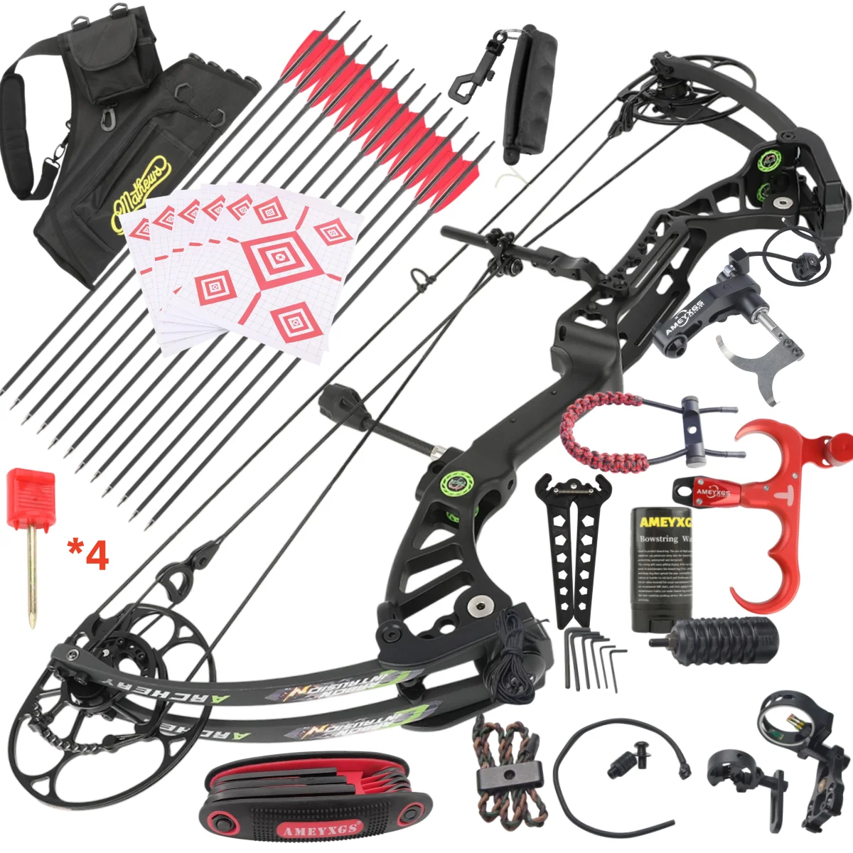 40-75lbs Compound Bow CNC Archery Pulley Bow Arrow Speed 350FPS Let Off 85% Bow Shooting Archery Hunting Training Right Hand