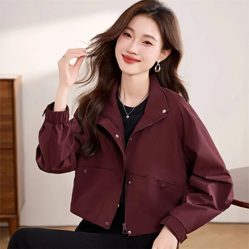 

Trench Coat Woman Spring Autumn Thin 2025New Windbreaker Jacket Ladies Fashion Loose Outerwear Casual Short Overcoat Female Tops