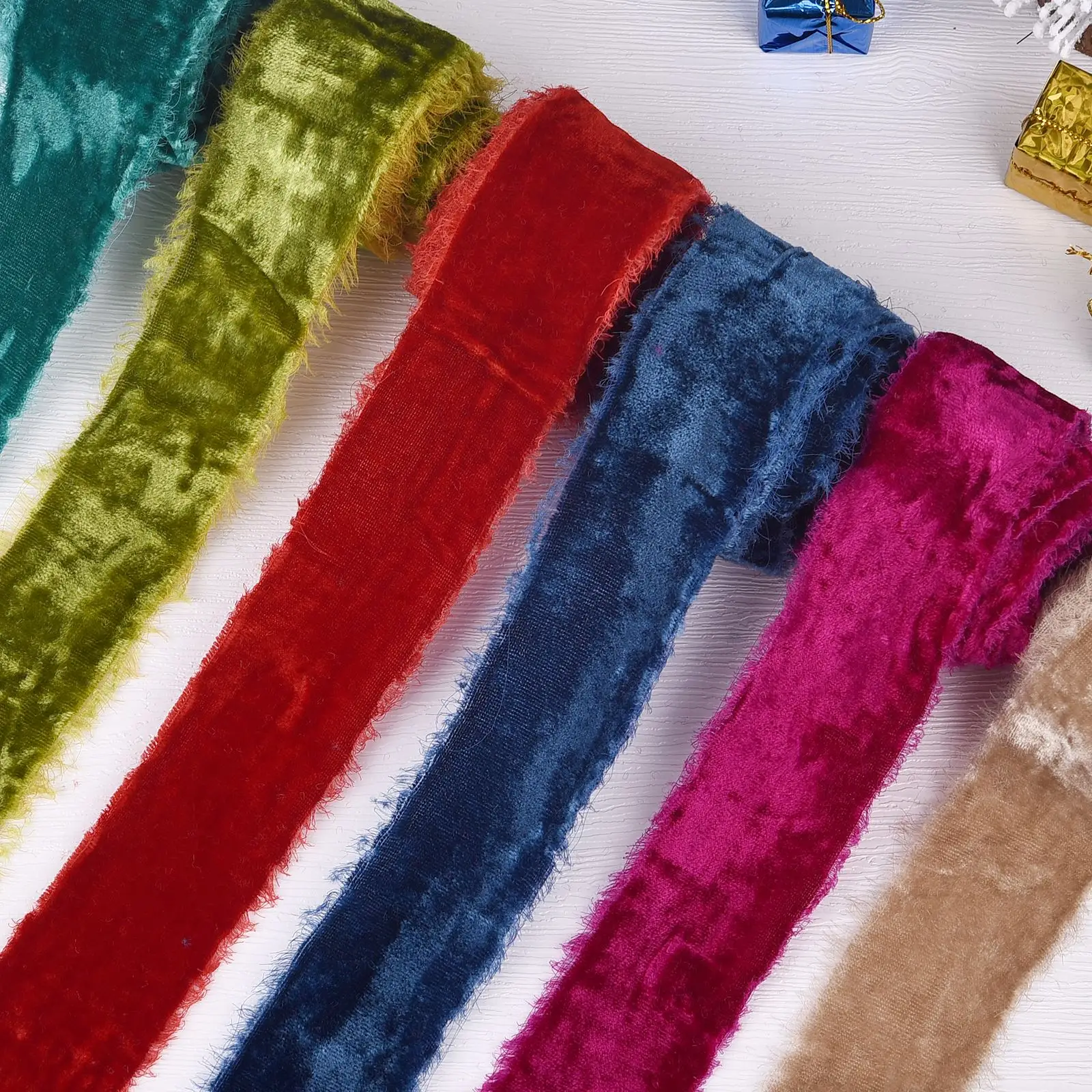 3 ياردة/لفة 40 مللي متر شريط مخملي اليدوية حفل زفاف عيد الميلاد الشريط لتغليف باقة الهدايا Bowknot بها بنفسك الشعر Bowknot الخياطة النسيج