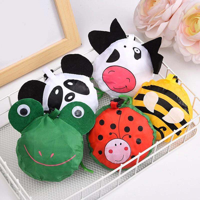 Tas Belanja Lipat Motif Hewan, Tas Kapasitas Besar yang Dapat Digunakan Kembali, Kantong Penyimpanan Supermarket, Pembelian Ramah Lingkungan