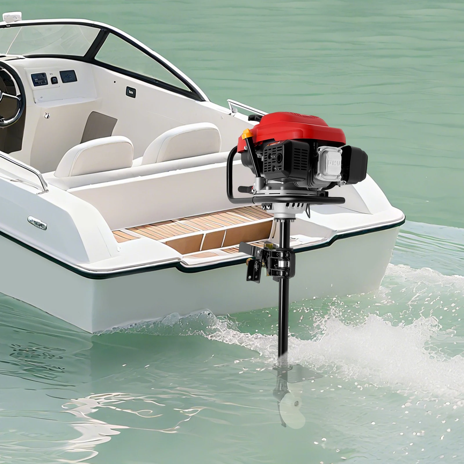 

200cc 4-Stroke 3.5kw Outboard Motor Boat Engine,360-degree steering function&clutch control function，Endurance 2 Hours