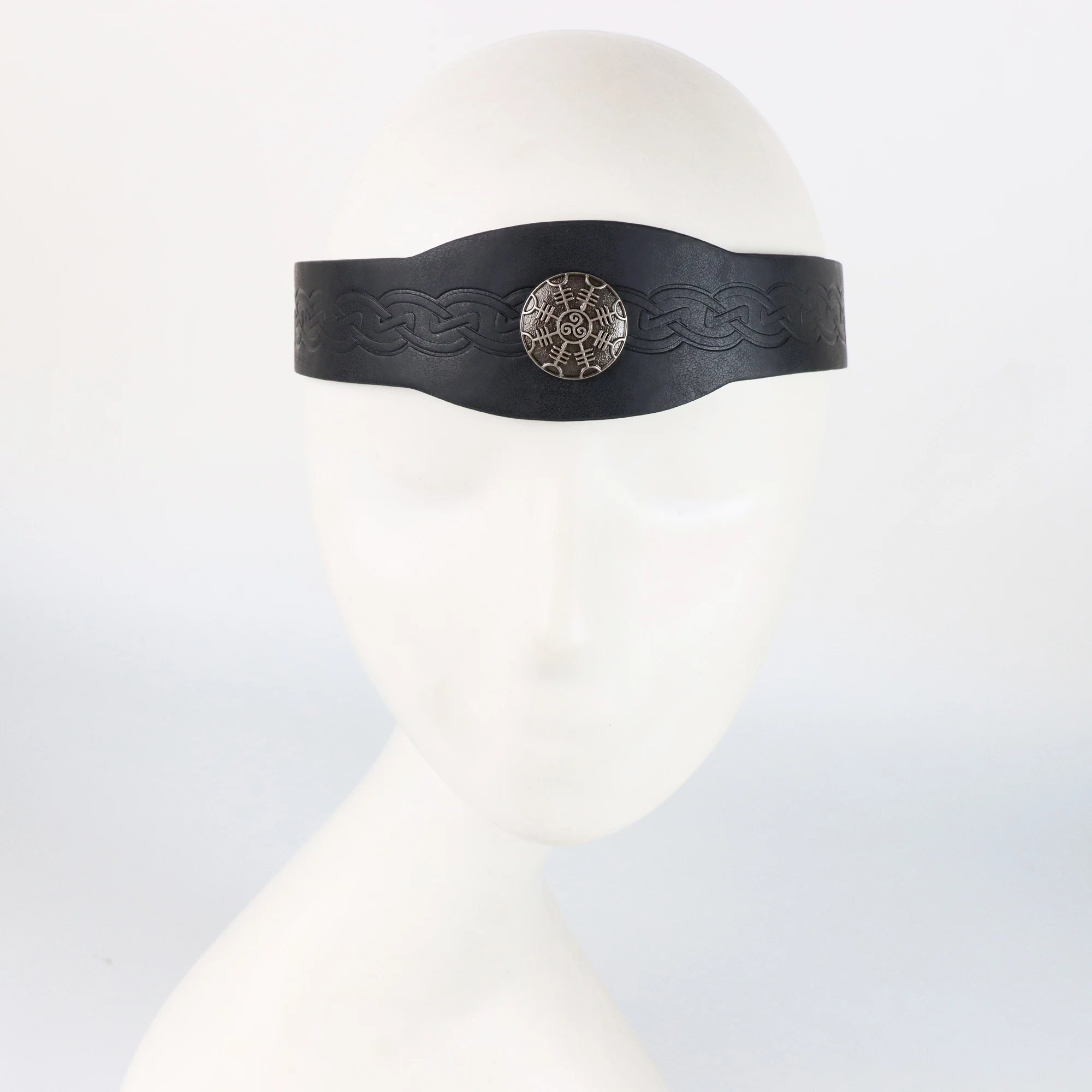 Retro Viking PU Leather Adjustable Headband Halloween Cosplay Medieval Knight Headwear for Club Stage Performance Accessories image 5