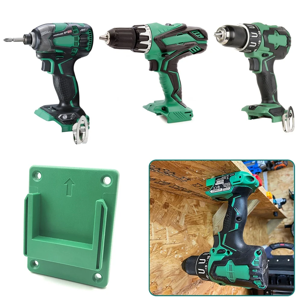 5Pcs Wall Mount Holder Tool Storage Rack Bracket Fixing Devices For Hitachi/Hikoki/Metabo HPT 18V 36V Power Tool Durable Green