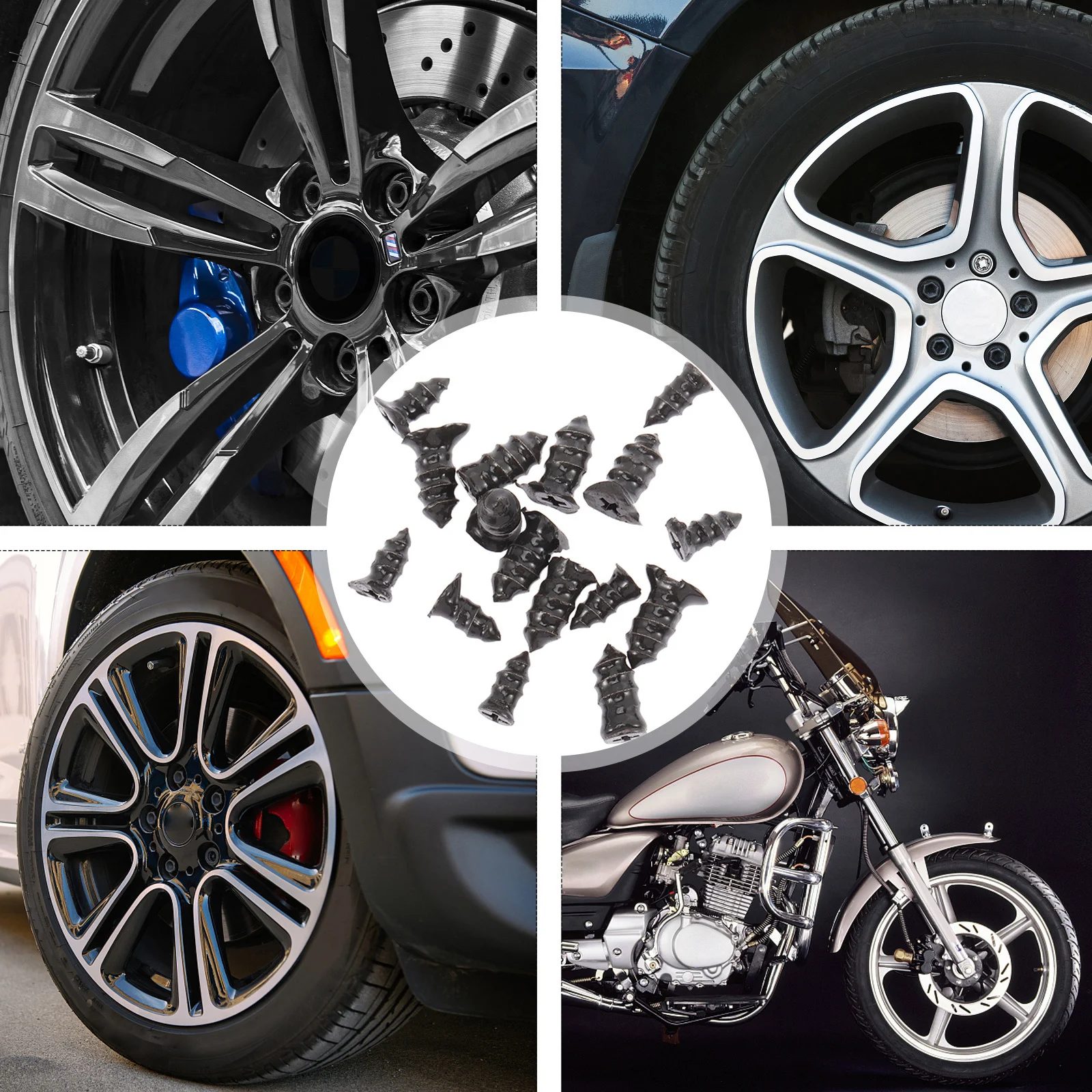 32Pcs Tire Repair Tools Rubber Nails Durable Car Tire Repair Nails Easy Install for Mountain Road Folding Wheels