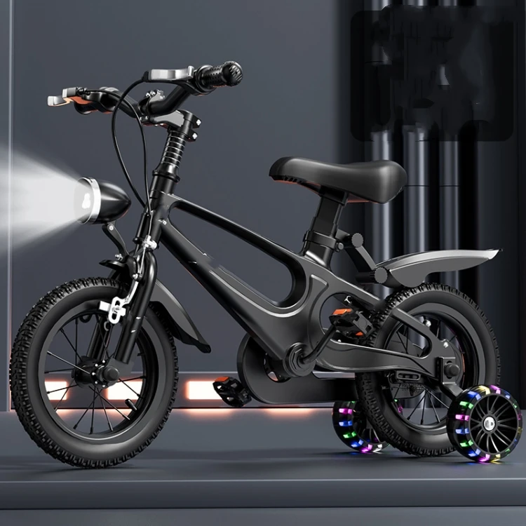 

High-quality Magnesium Alloy Frame Children's Bicycle with Suspension 12, 14, 16, and 18-inch Sizes for Boys and Girls.