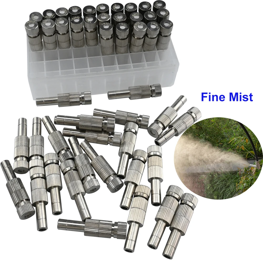 

50pcs Low Pressure Fine Atomization Nozzles For Cooling Misting Cooling System 0.1mm~0.8mm