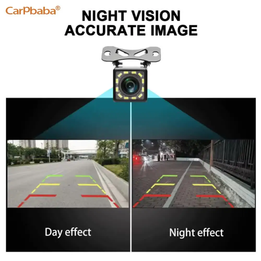 Carpbaba Car Rear View Camera 4 LED 12 LED Night Vision Reversing Auto Parking Monitor CCD Waterproof 170 Degree HD Video Camera