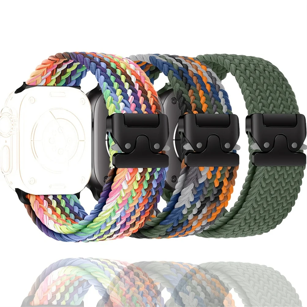 Geflochtenes Armband für Apple Watch Uhrenarmbänder 40 mm 44mm 46mm 42mm 49mm 45mm 41mm 38mm Armband IWatch Series 11 SE 10 9 8 7 Ultra 2 Bänder