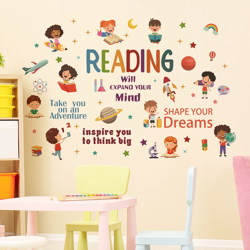 สติ๊กเกอร์ติดผนังคำคมสร้างแรงบ - Kids Education Quotes บทวิจารณ์และราคา