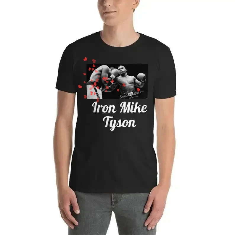 Iron Mike Tyson Boxing Art T-Shirt 100% Cotton O-Neck Summer Short Sleeve Casual Mens T-shirt Size S-3XL