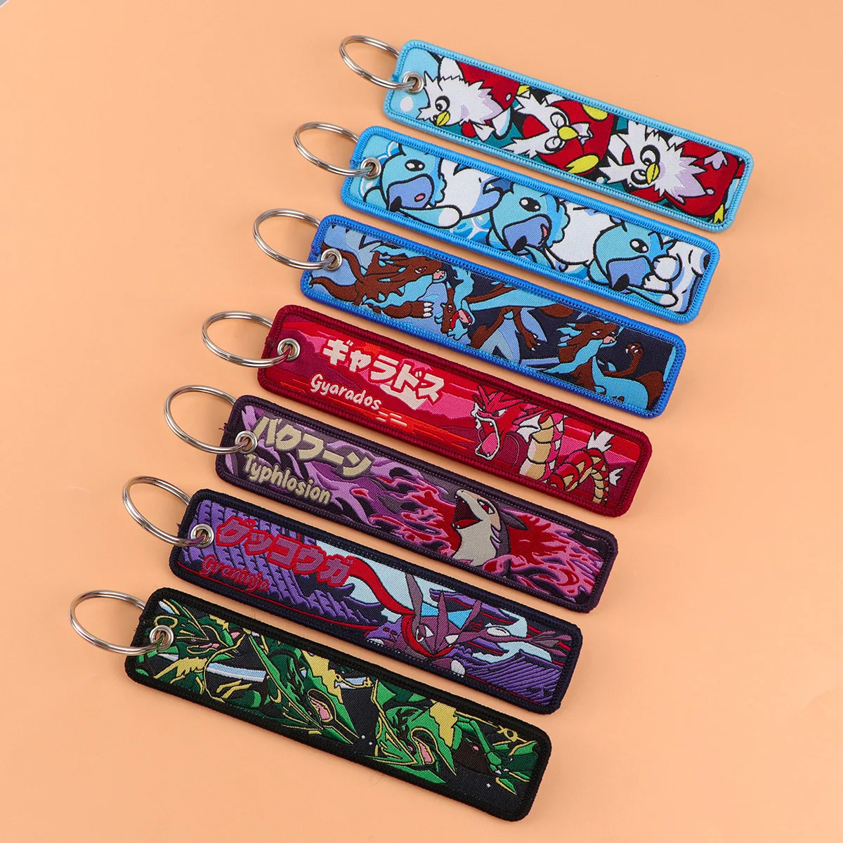 

Anime Movie Embroidery Key Fobs White Dragon Key Tags Keychains for Motorcycles Cars Keyring Cosplay Accessories Cute Fans Gifts