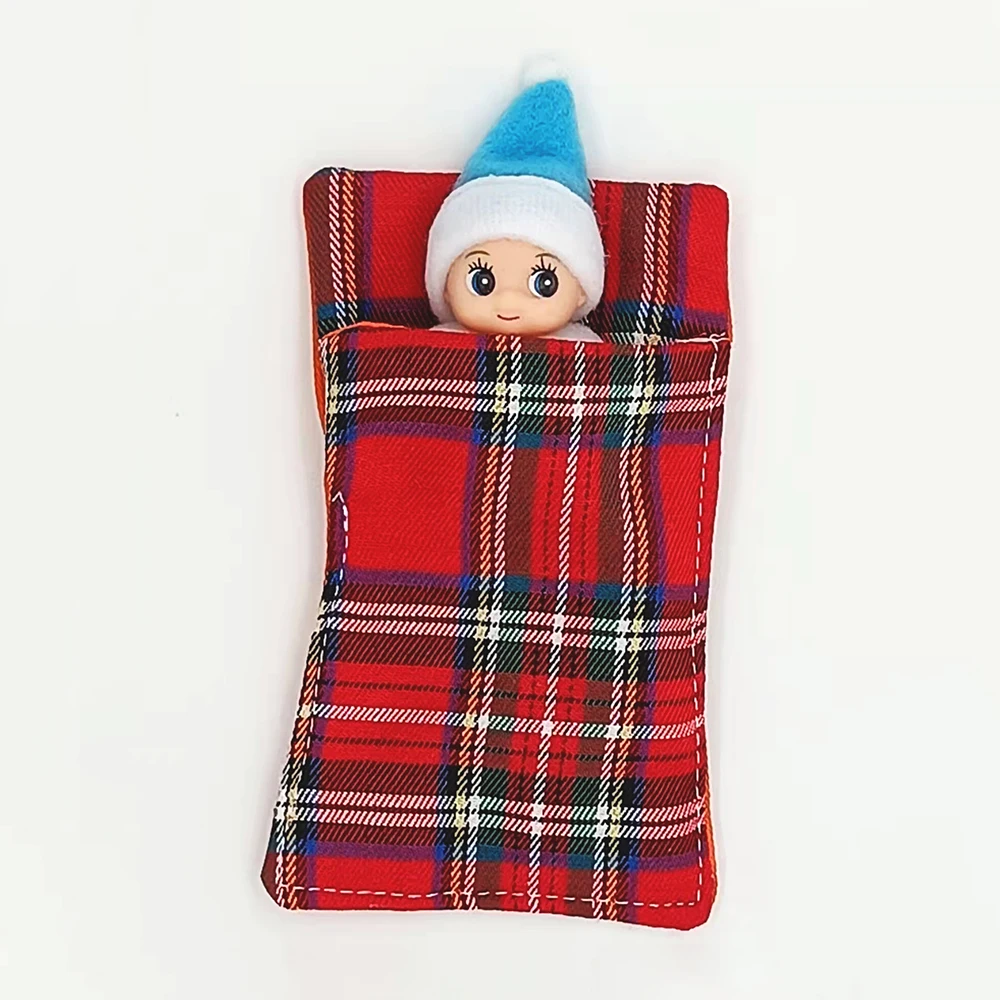 Mini Baby Elf with Sleeping Bag Set Kawaii Doll Barbie Accessories Clothes Christmas Gift Craft Toy for Girls Boys Kids Children