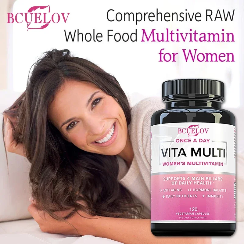 Daily Multivitamin for Women, Containing Iron, Folic Acid, Biotin, Calcium, Can Relieve Anxiety and Stress, Anti-aging, Immunity