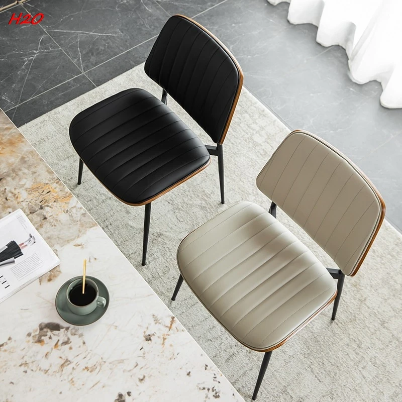 H2O Italian Light Luxury Dining Chair Designer Simple Soft Bag Home Booktable Chair Senior Sense Nordic Cafe Restaurant Chair