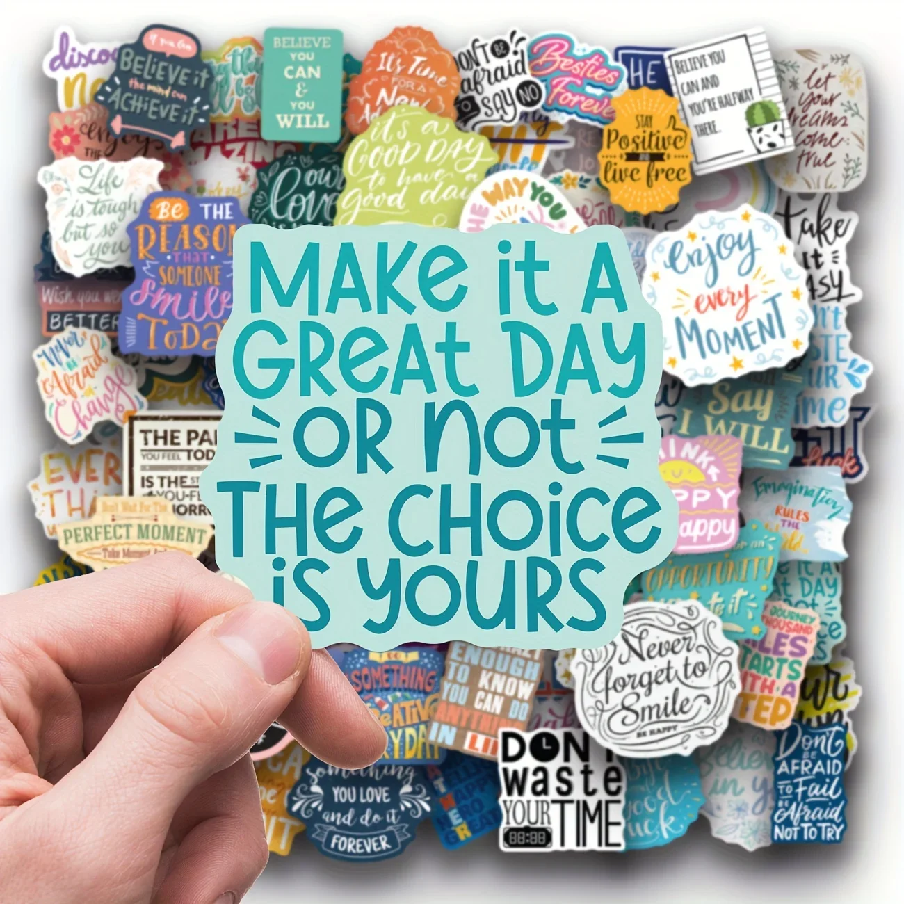 

100pcs Motivational Sticker Set, Inspirational Vinyl Quote Stickers for Women Adults, Water Bottle Laptop Journal Decor