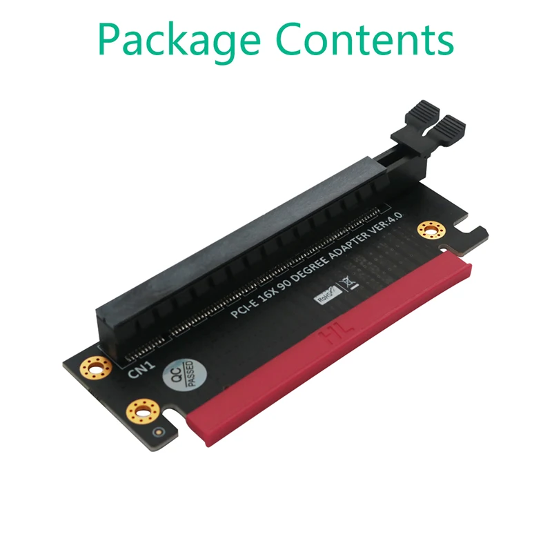 Alta velocidade PCI Express Adapter para 1U 2U Servidor, 4.0 16X Riser Card, Slot PCI-E para PCI-E 16X, Conectores de 90 Graus, Conversor
