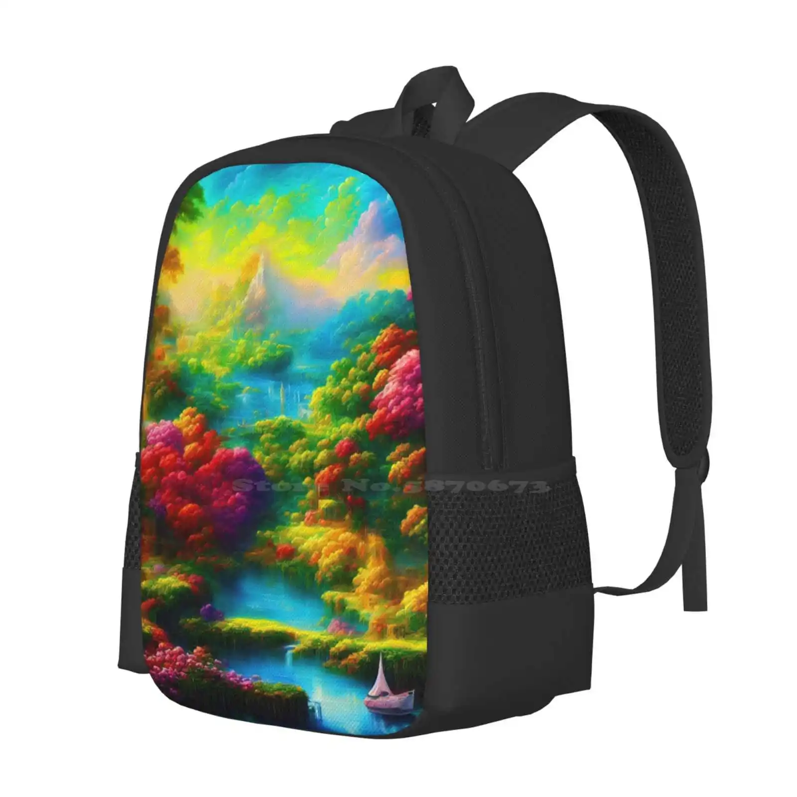 Abstract Art | Deep Style Abstraction Hot Sale Schoolbag Backpack Fashion Bags Abstract Luxury Painting Landscape Digital