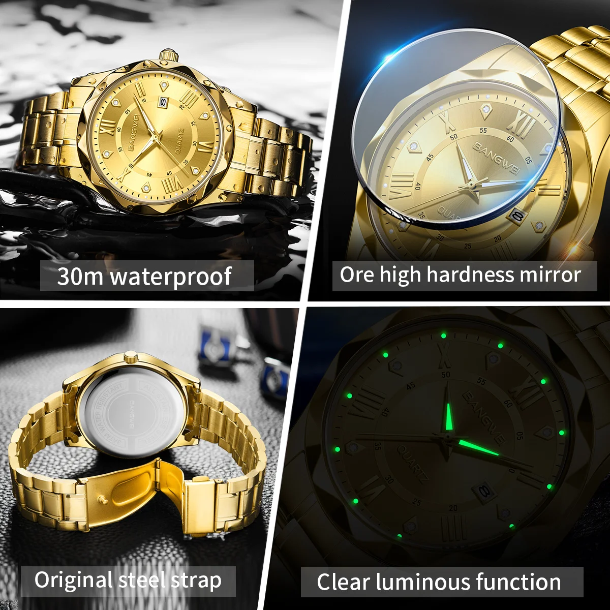 LIGE Brand Luxury Business Man Watch Stainless Steel Men Quartz Wristwatches Luminous Date Waterproof Male Clock Watch for Men