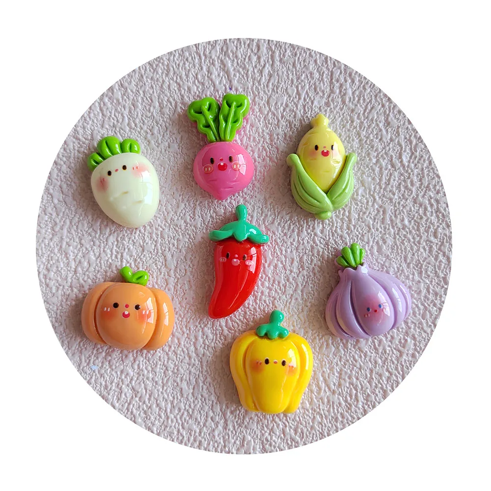 Cute Vegetables Series FlatBack Resin Art Supply Decoration Charm Craft Hair Bow Center Scrapbook Accessories