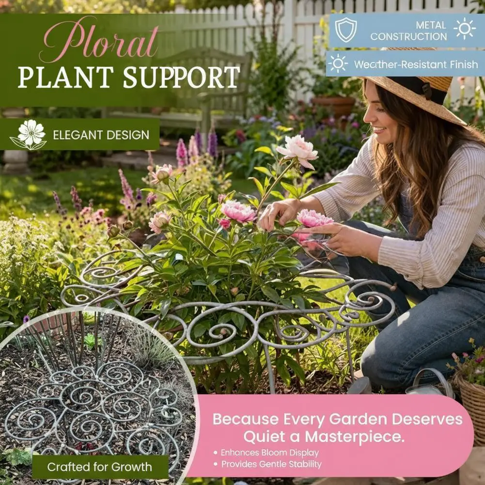 Flower Shaped Plant Support Ring Anti Lodging Holder Practical Gardening Supply For Garden Potted Flower Growth Fixing Use