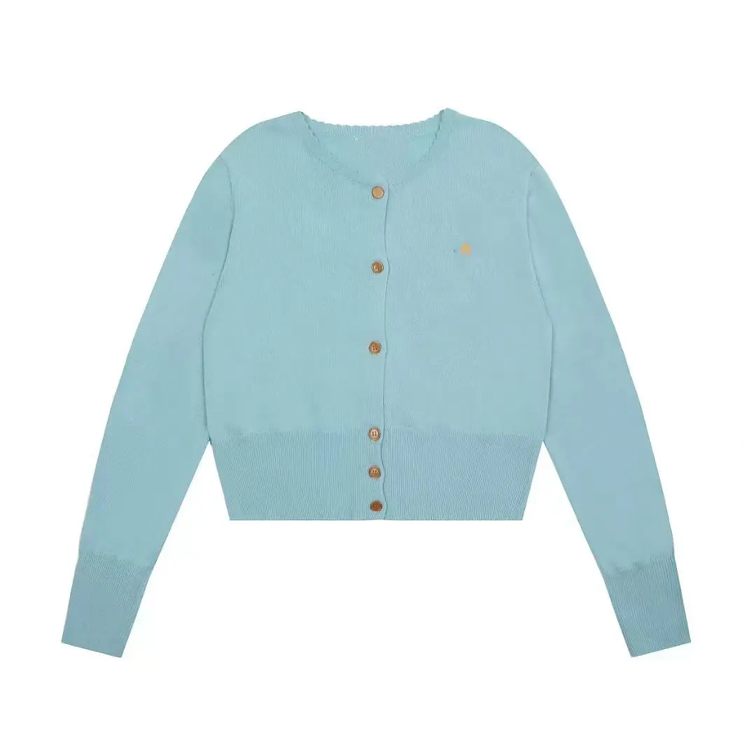 

V-neck Embroidered Knitted Cardigan 2025 Autumn Korean Edition Fashion Appearance Thin Coat Women's Long Sleeve Top