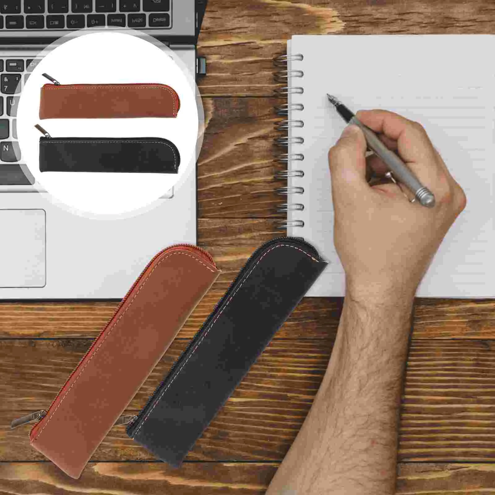 2 Pcs Nubuck Pen Case Large Makeup Bag Brush Holder Pencil Mini Pouch Small Cases Special Travel