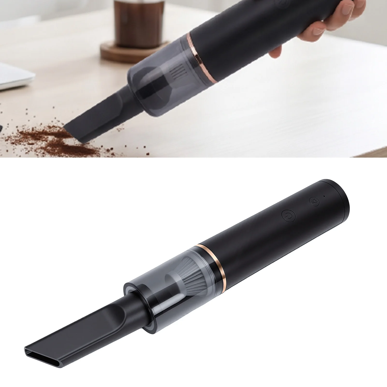 Mini Coffee Grinder Vacuum Cleaner Handheld Cordless Rechargable Soft Brush Coffee Powder Cleaner for Home Travel Use