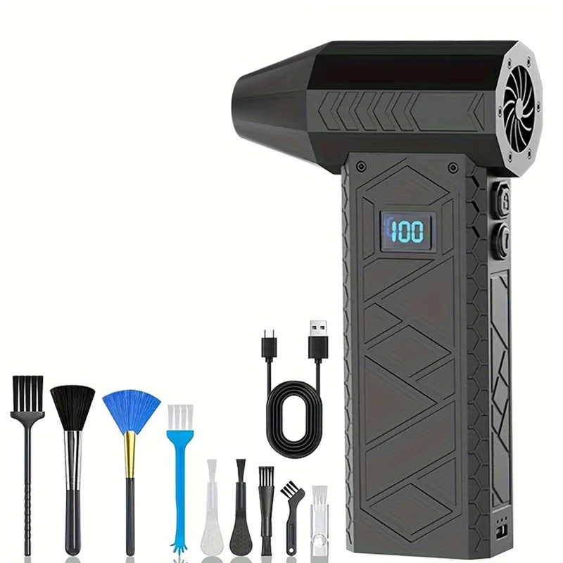 AB45 180000RPM Mini Air Blower Turbo Jet Fan Electric Power Display Handheld Dust Cleaner High Speed Duster Cleaning Tool