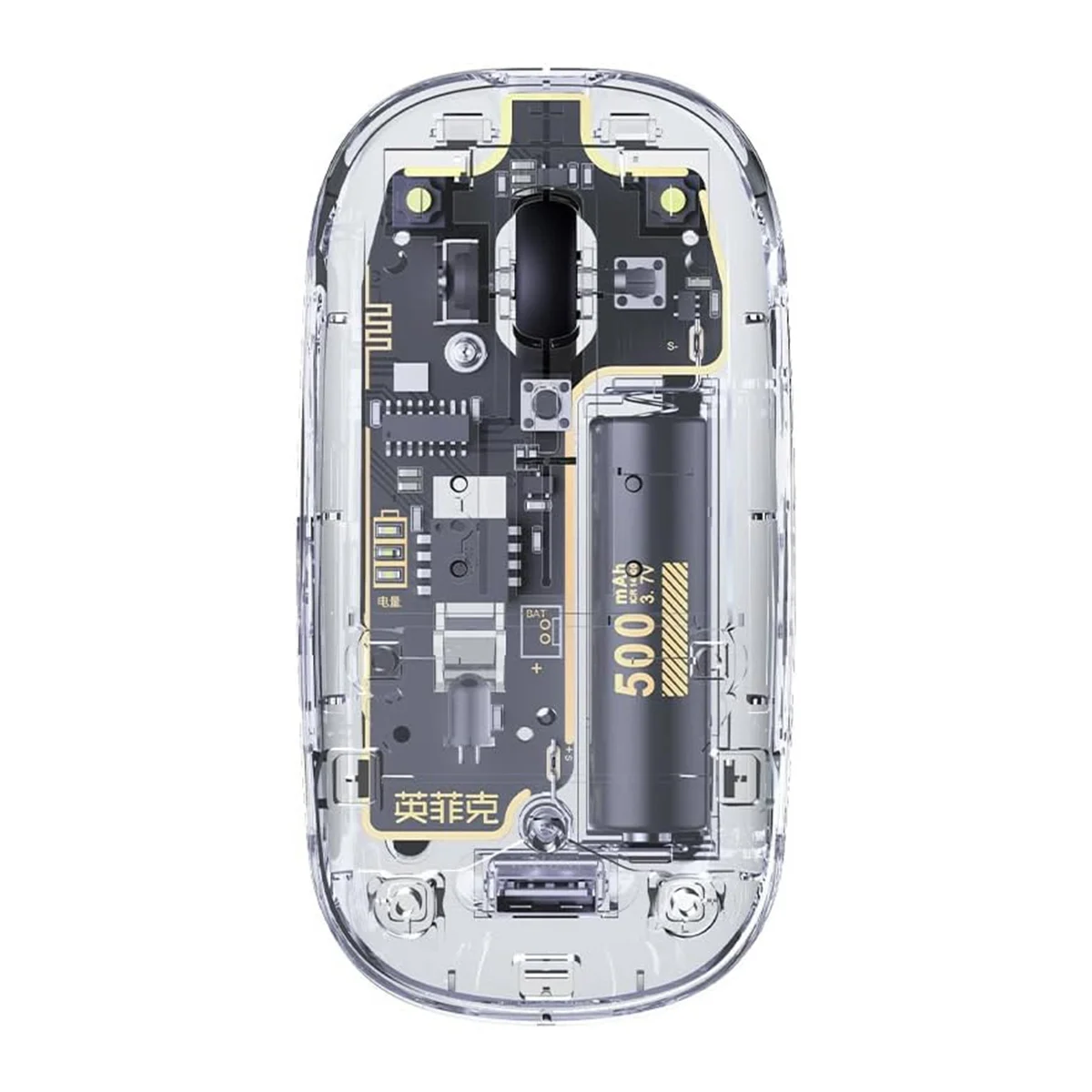 

INPHIC X50 Wireless Mouse Transparent, 2.4G Slim Mouse Rechargeable Noiseless Computer Mouse for PC Laptop