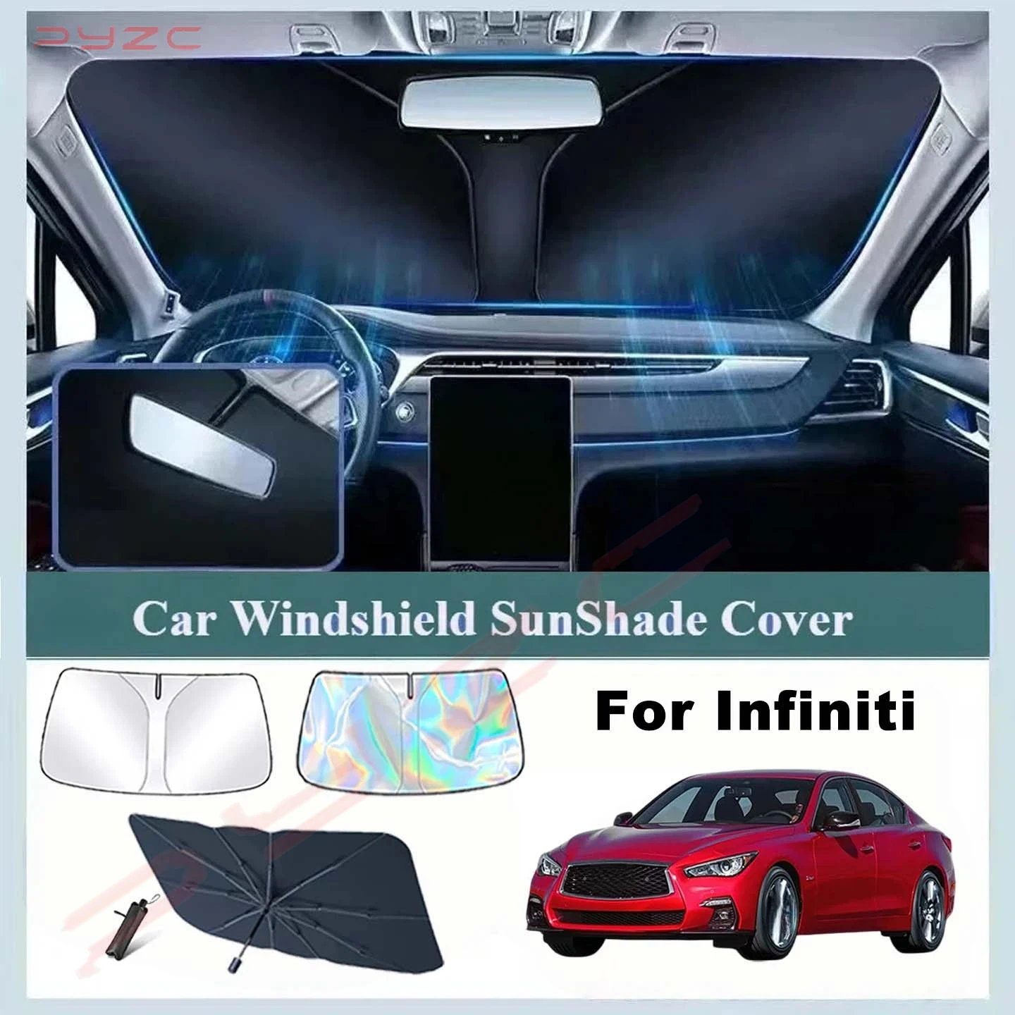 Car Windshield Sun Shade For Infiniti Q50 2014 -2021 2022 2023 2024 Reflector Sunshade Offers Protection Interior Accessories