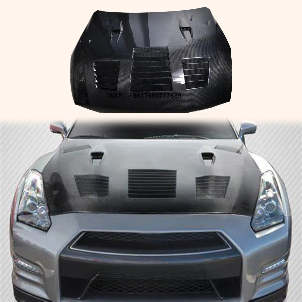 

For R35 GTR 08-16 GT Style Carbon Fiber Front Bumper Hood Bonnet Body Kit