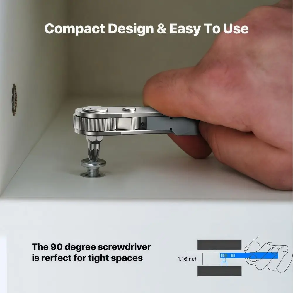 

Набор отверток с храповым механизмом 24 в 1, набор мини-ключей с трещоткой под прямым углом, 36 зубьев, противоскользящий, износостойкий, набор офсетных отверток