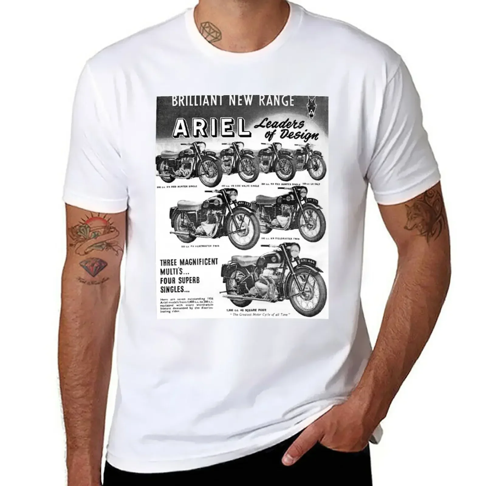 1955 Ariel Motorcycle advert T-Shirt anime clothes anime stuff oversized vintage graphic tee mens t shirts pack