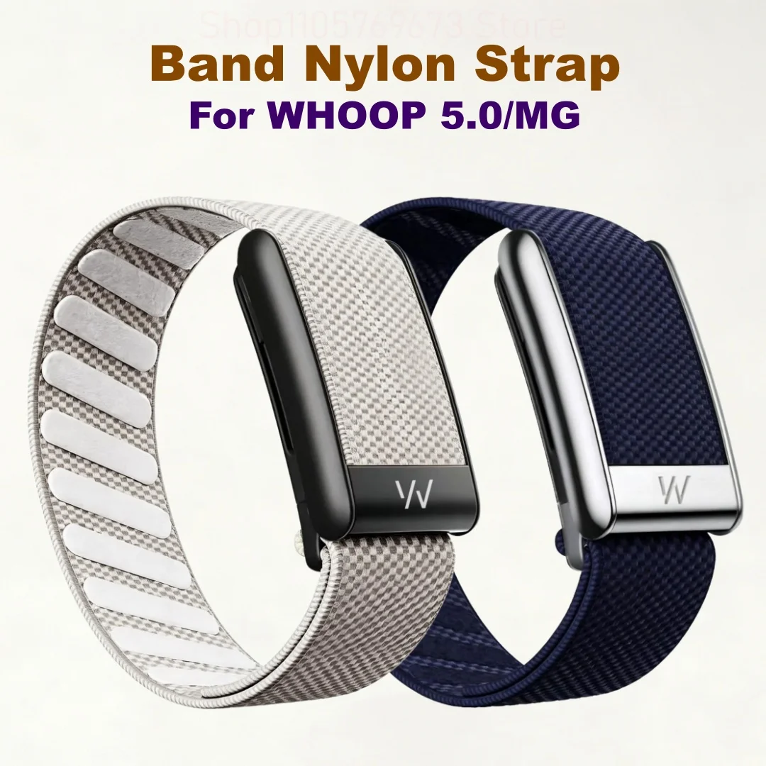 Elastic Nylon Woven Replacement Strap With Logo For Whoop 5.0 MG Wristband Black Silver Gold Sports Bracelet Band