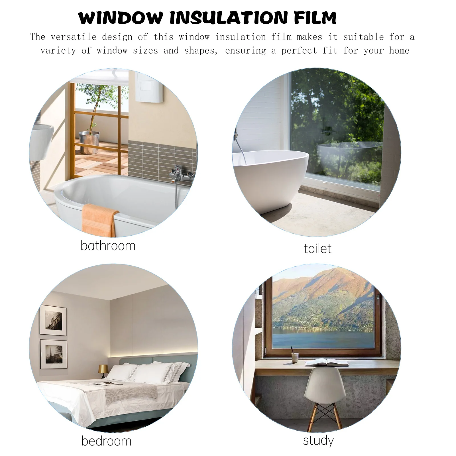 

Window Insulation Film Kit Pe Shrink Wrap For Winter Weatherproofing Large Windows Indoor Outdoor Sealer Strip