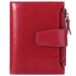 Women Short Genuine Leather Wallets Vintage Purse Multi-functional Clutch Coin Card Holder High-quality Small Money Clip
