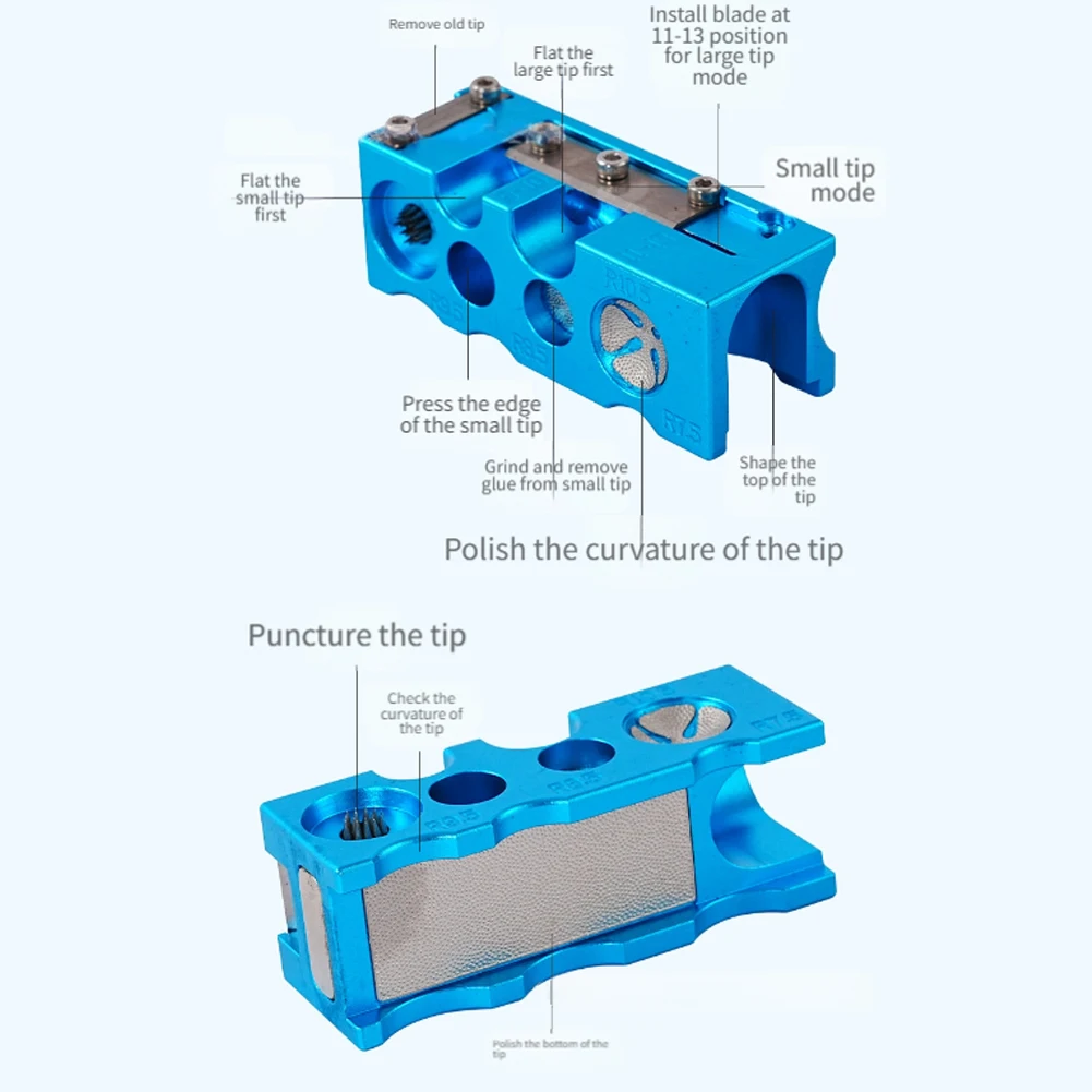 

For Billiards Repair Billiards Tool Cue Tip Maintenance 16 Functions Tool Aluminum Alloy Structure Compact Design