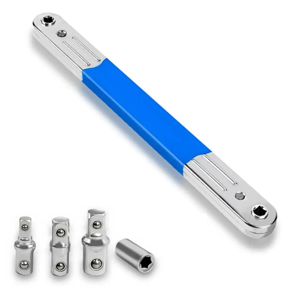 

New Steel Offset Extension wrench 360-degree Rotating Double Head Ratchet Spanner Universal Adapter Wrench Socket Hone