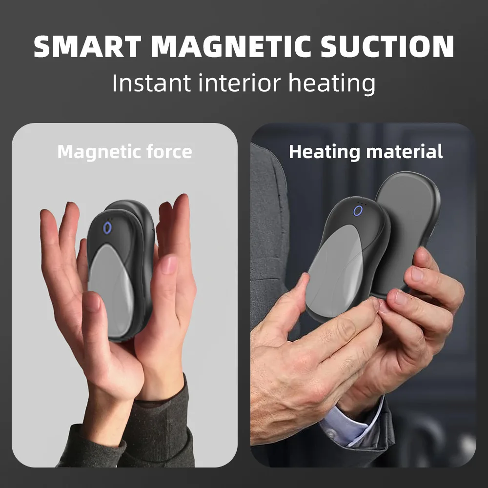 Hand Warmers Rechargeable a pair Portable Pocket Size 3 Heat Settings Magnetic Attraction Electric Hand Warmer for Warm Gifts