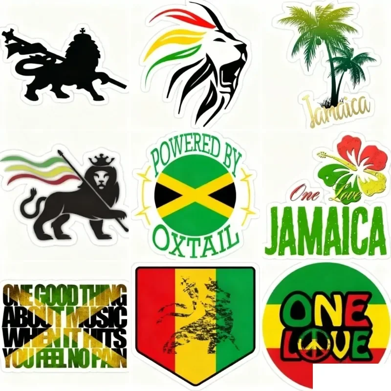 Jamaica ja bandeira emblema leão adesivos motocicleta caminhão carro campista bicicleta capacete de corrida fora de estrada porta de parede barco deca