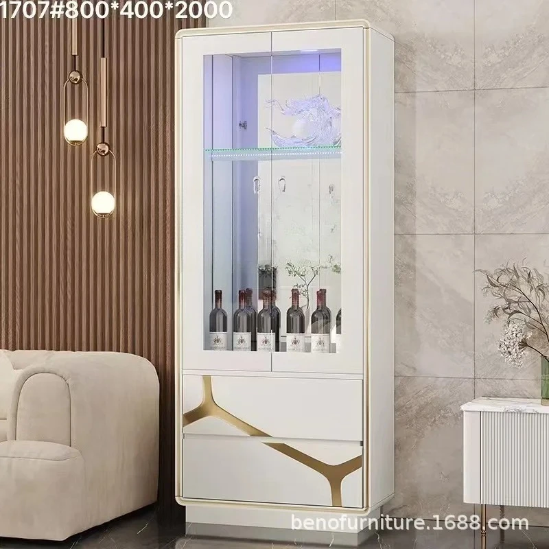 

Обеденный боковой шкаф Высокий шкаф, встроенный у стены. Легкий роскошный винный шкаф. Бытовой шкафчик для хранения в гостиной.