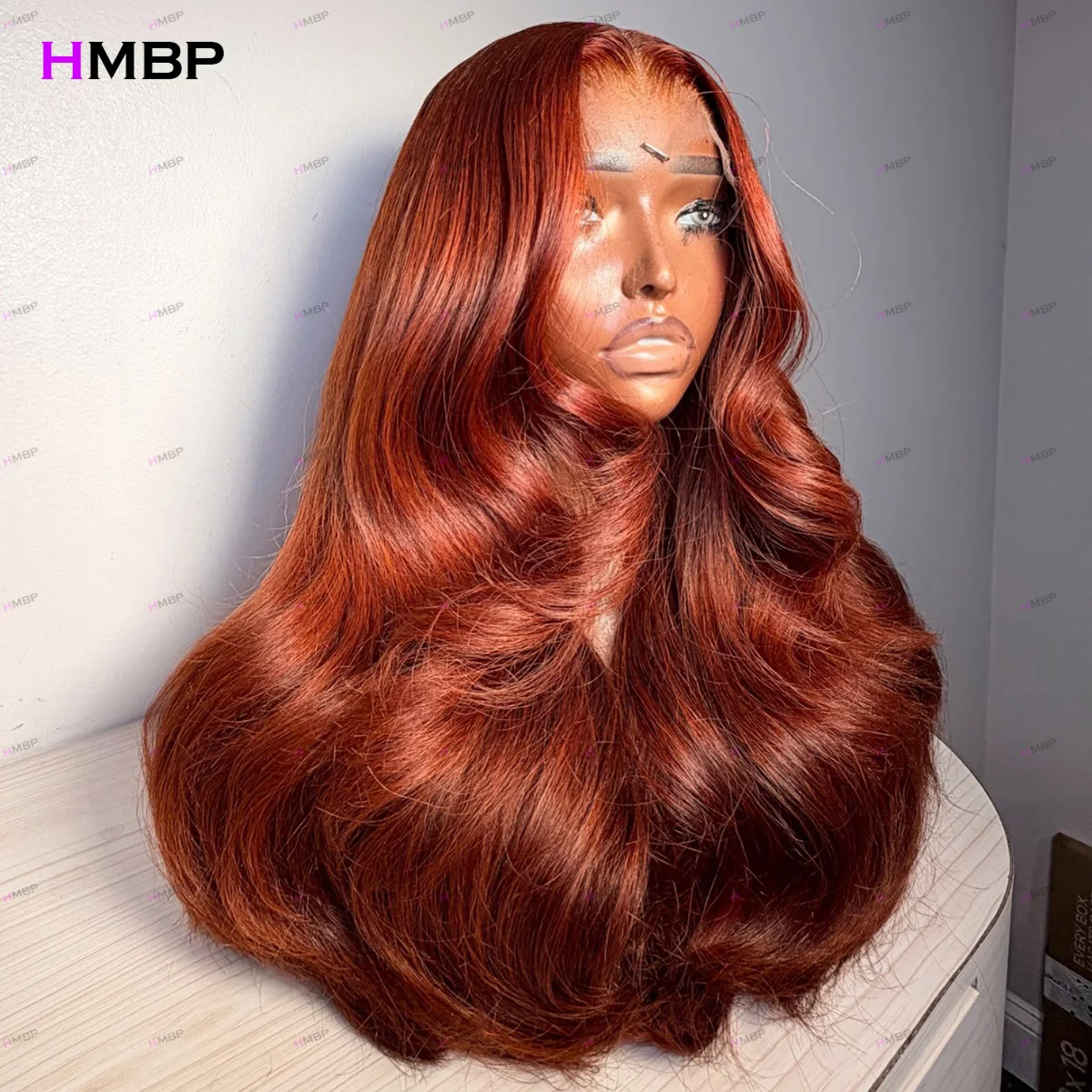 #350 Ginger Orange Body Wave With M Hairline Human Hair Wig 13x6 HD Lace Front Wig Glueless Pre Plucked Hair Ready to Go HMBP