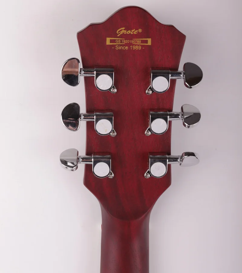 red color electric jazz guitar double f hole semi hollow body double P90 pickups high quality guitar