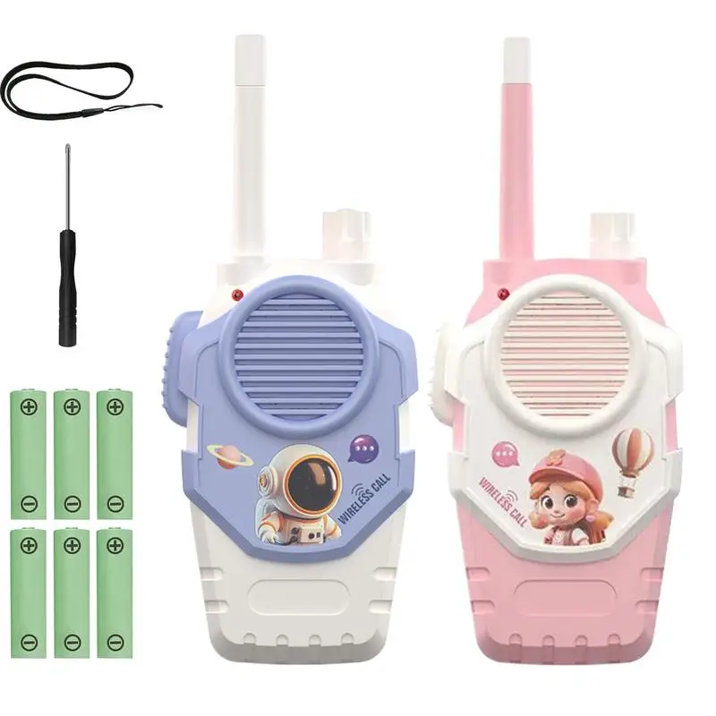 Crianças walkie talkies brinquedos para meninos 2 pacote de jogos de acampamento ao ar livre brinquedo de longo alcance ao ar livre quintal brinquedo com cordão para crianças adultos