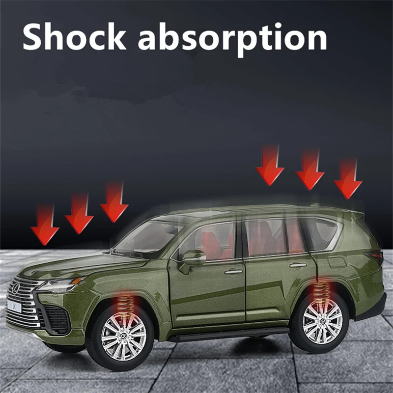 1:32 LX600 SUV Alloy Car Model Diecast Metal Toy Off-road Vehicles Car Model High Simulation Collection With Light Children Gift