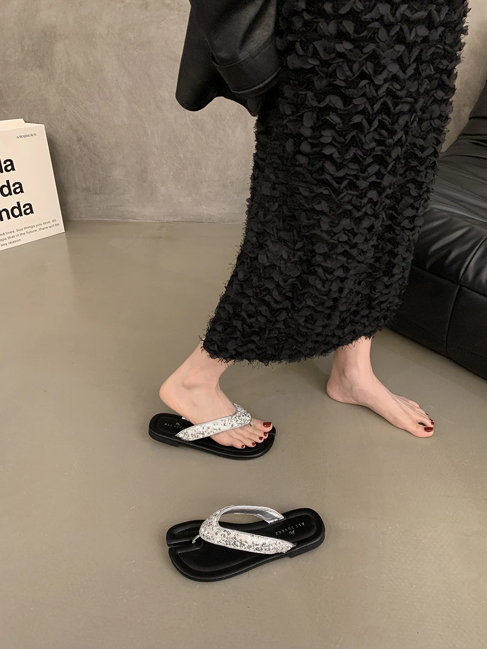 Chaussures basses Rome PU Hoof Heels, Chaussures en caoutchouc, Tissu Rome