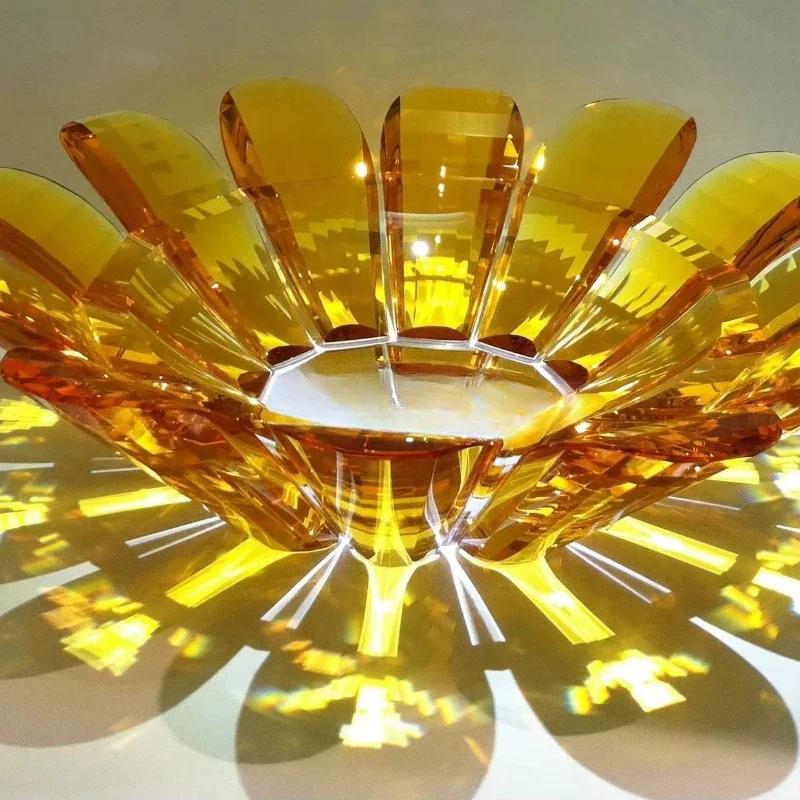 

European designer style home decoration, colorful crystal glazed fruit candy bowl living room ornament, other crystal